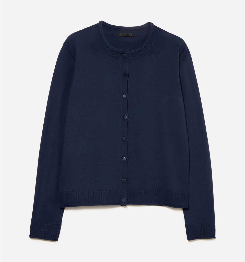 Navy blue regular fit cardigan - women's cardigans - Dark Blue | Sisley image number 1